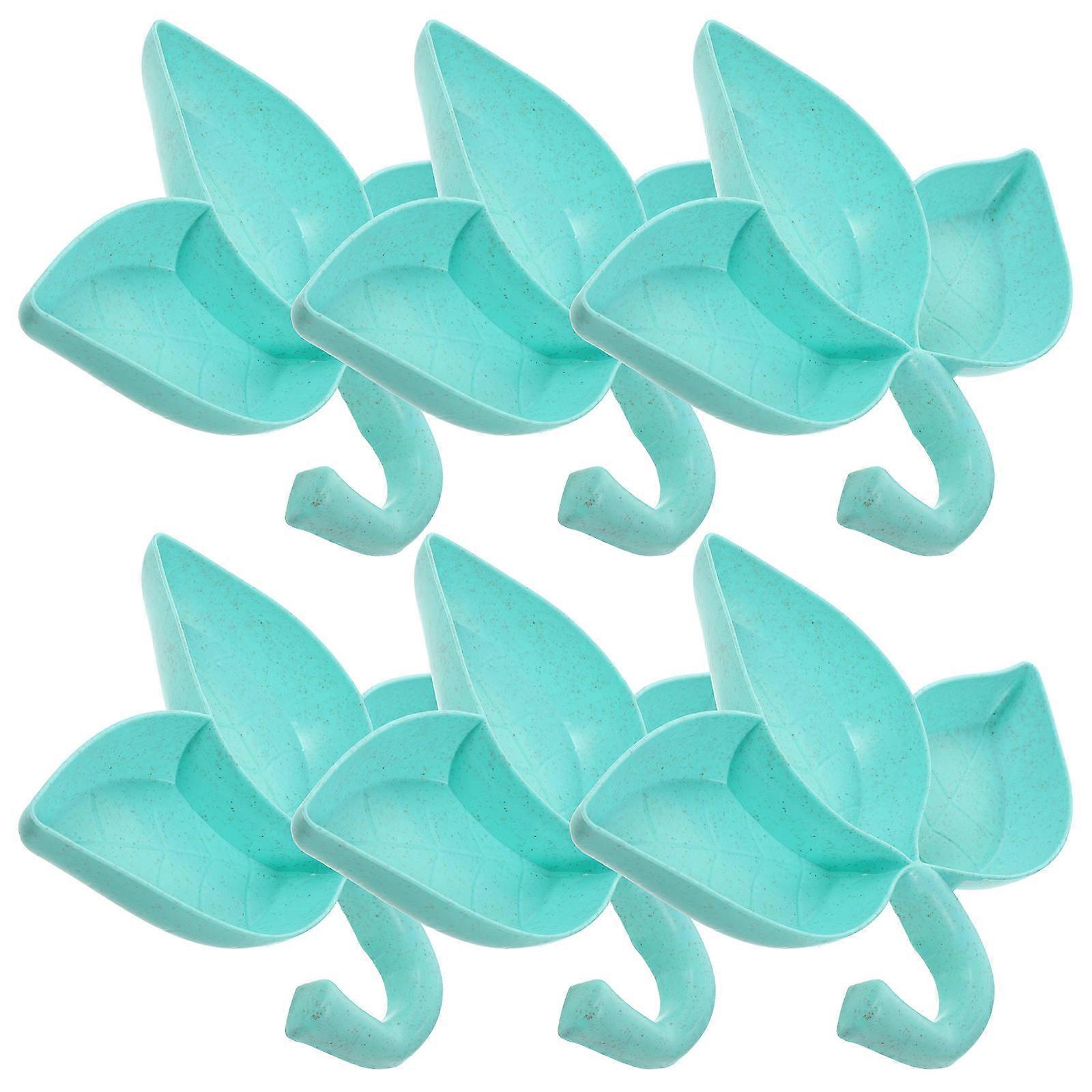 Condiment Dishes 6Pcs Simple Design Dipping Plates Leaf Style Light Green For Restaurant Settings