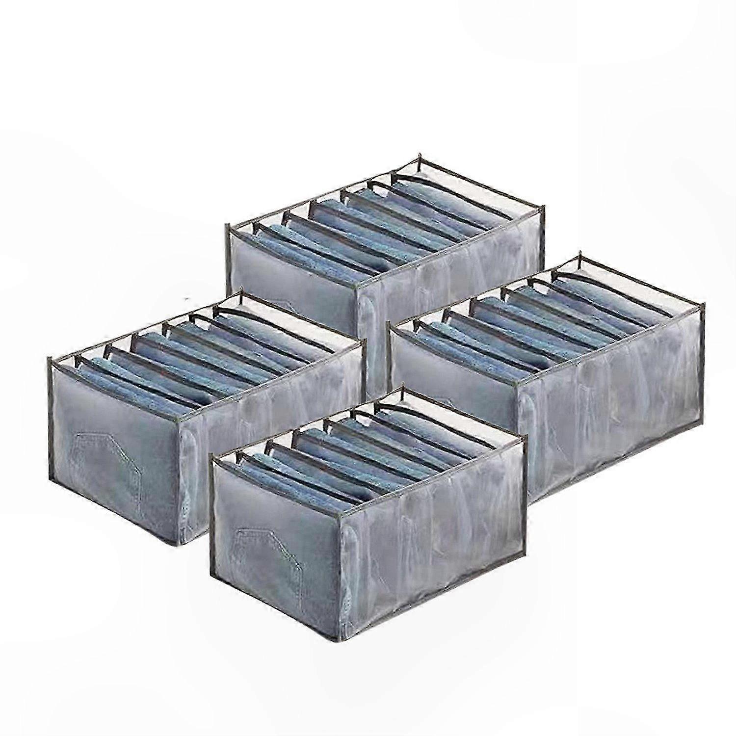 Foldable Storage Boxes for Clothes - Space-Saving Home Organizer with 4-Sturdy Compartments