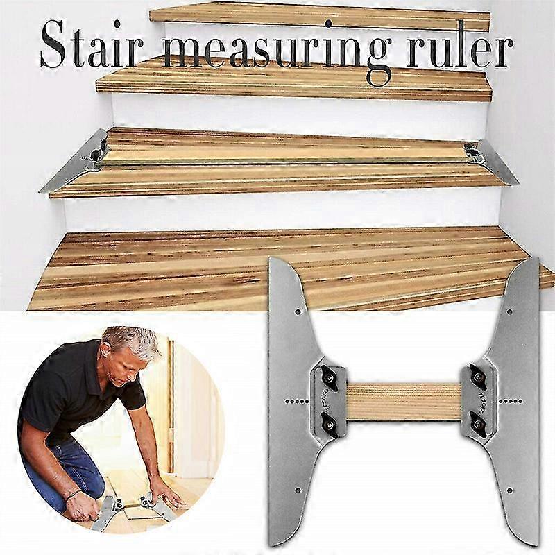 2025 Stair Tread Template Tool with 4 Locked Knobs Adjustable Angle & Length Range from 8-14inch for Risers Partitions New