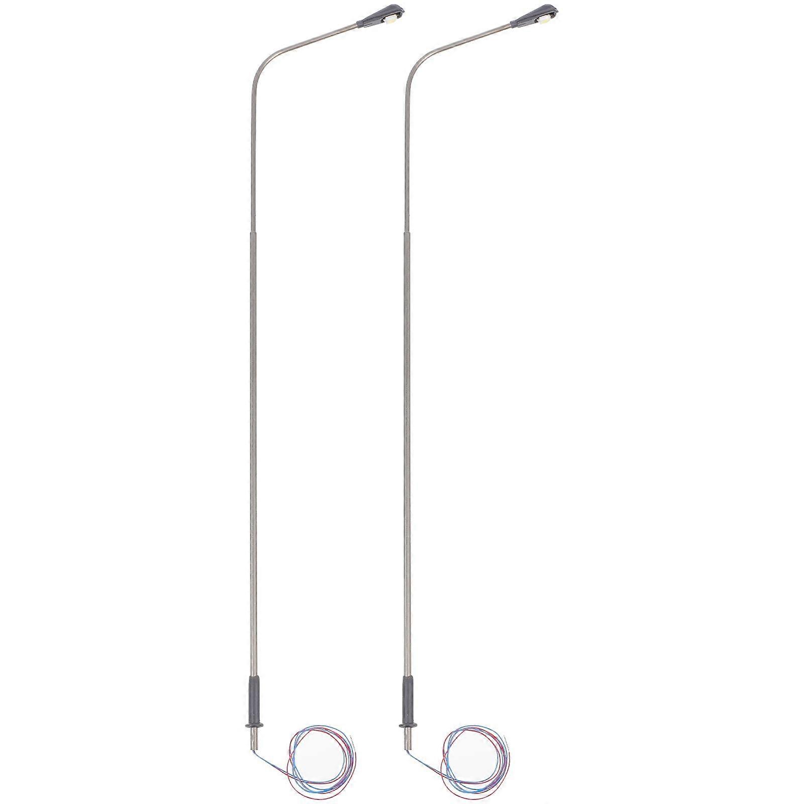 2Pcs LED Simulated Street Light Models Micro Landscape Ornaments Scene Decor