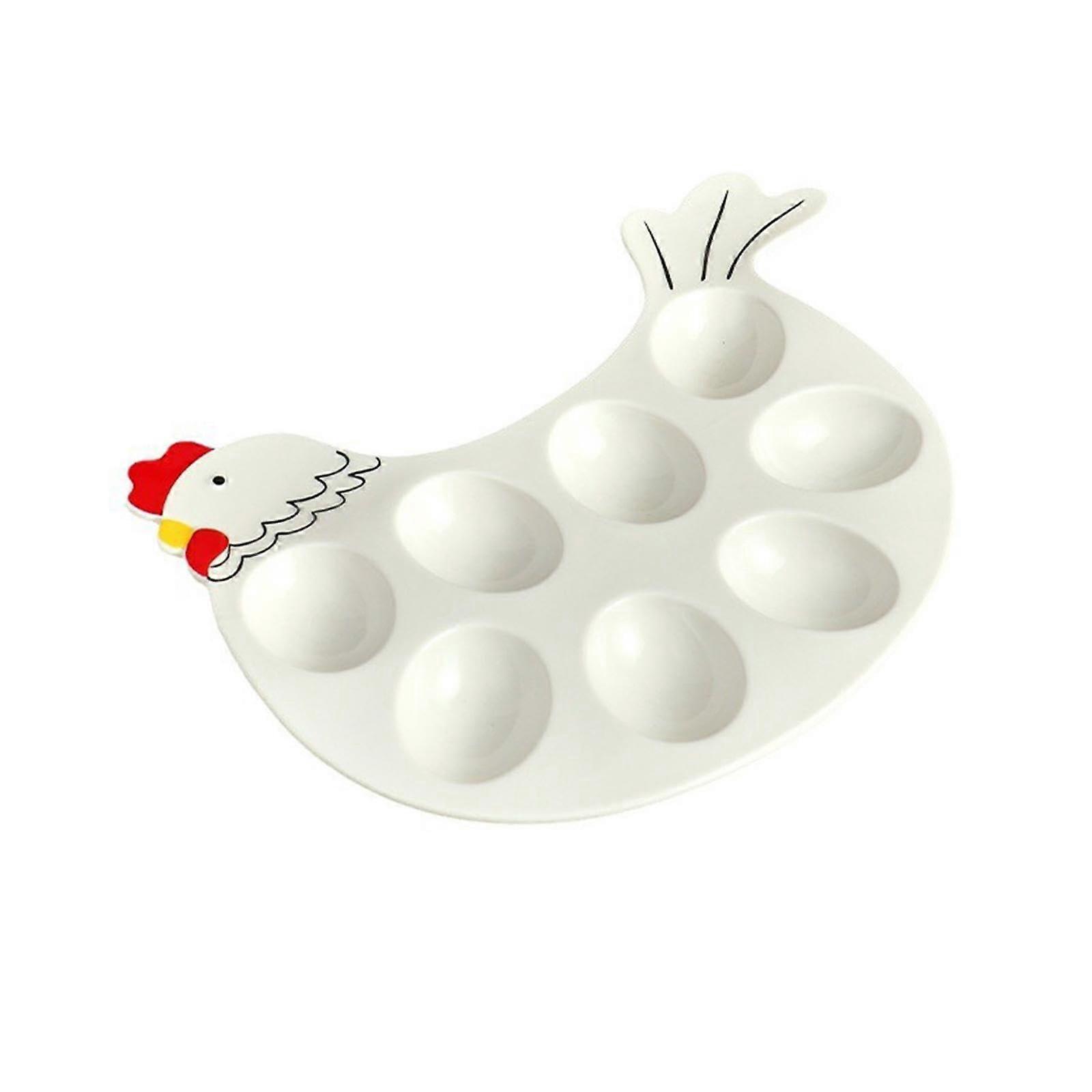 Stuffed Egg Tray, Holder for Stuffed Eggs, Ceramic Tabletop, Sushi, Easter Egg, Display with 8 Slots, Passover Seder Eggs, Bowl for