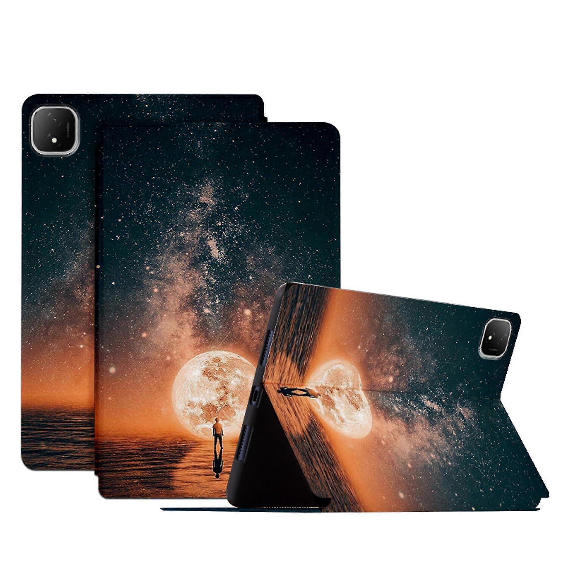 Case for Honor Pad GT Pro 12.3 Inches ROD2-W69 PU Leather Flip Stand Case with Auto Sleep/Wake Function Starry Flow Pattern