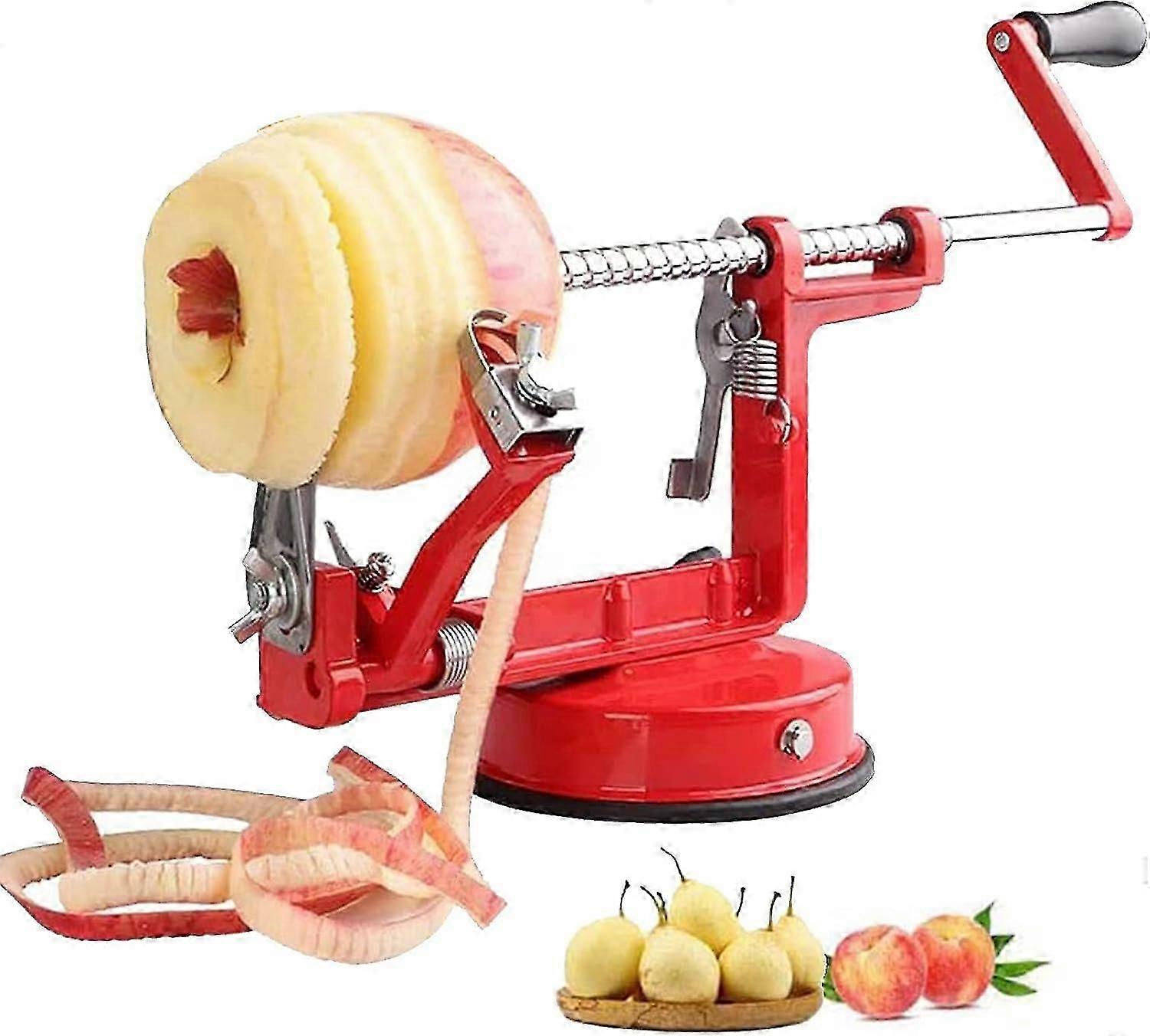 Efficient Apple Peeler with 3-in-1 Function: Stainless Steel and Suction Cup Base