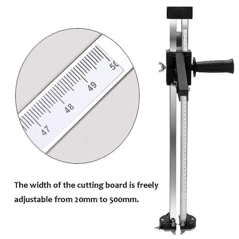 Manual High Accuracy Portable Gypsum Board Cutter Hand Push Drywall Cutting Artifact Tool with Double Blade and 4 Bearings 20-500mm Cutting Ranges
