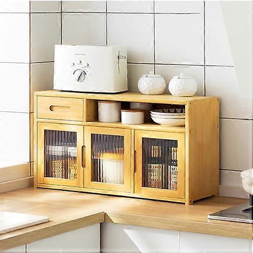 Kitchen Storage Cabinet Multilayer Cupboard with Countertop for Dish and Spice Organization 62*23*39cm Primarycolor Ref: 5934