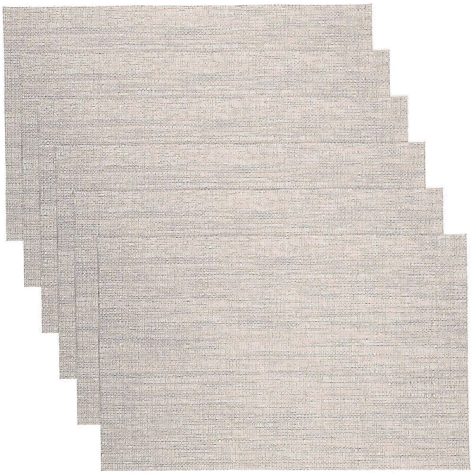 6pcs Decorative Plastic Placemats for Dining Table - Indoor Use Dinner Mats