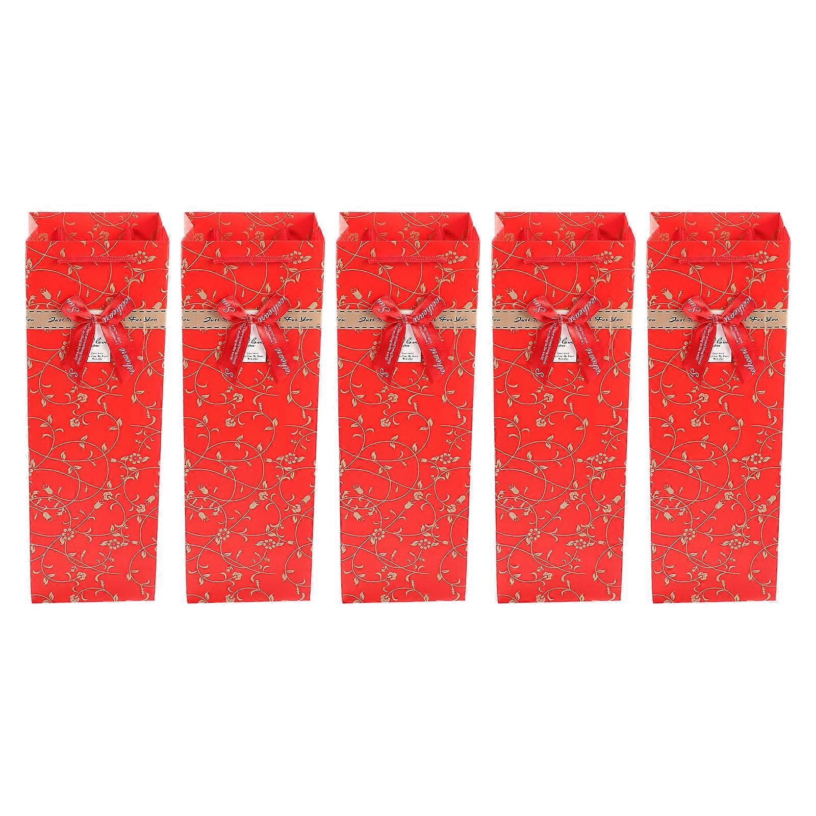 Paper Bags Wrapping Bags for Red Durable Paper Storage Function 10Pcs