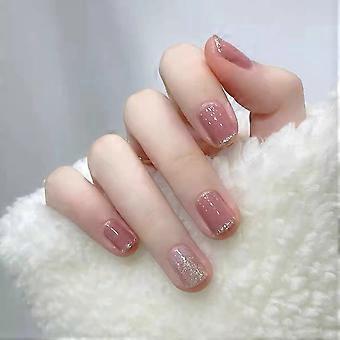 Stick on Nägel mit Designs, Künstliche Fingernägel Acryl Fake Nails für Frauen, 24Pcs Fu