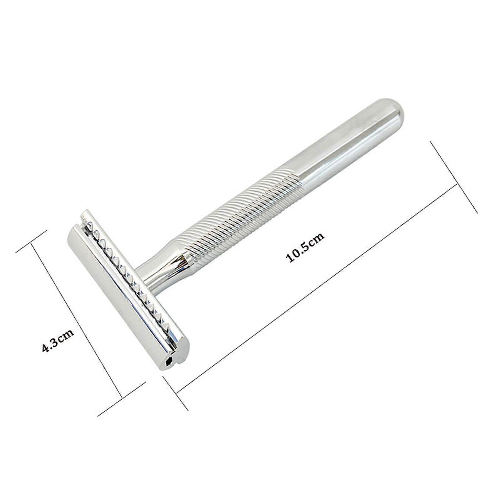 Double Edge Safety Razor for Men Manual Shaving Razor Long Handle Traditional Razor with 10pcs Blades