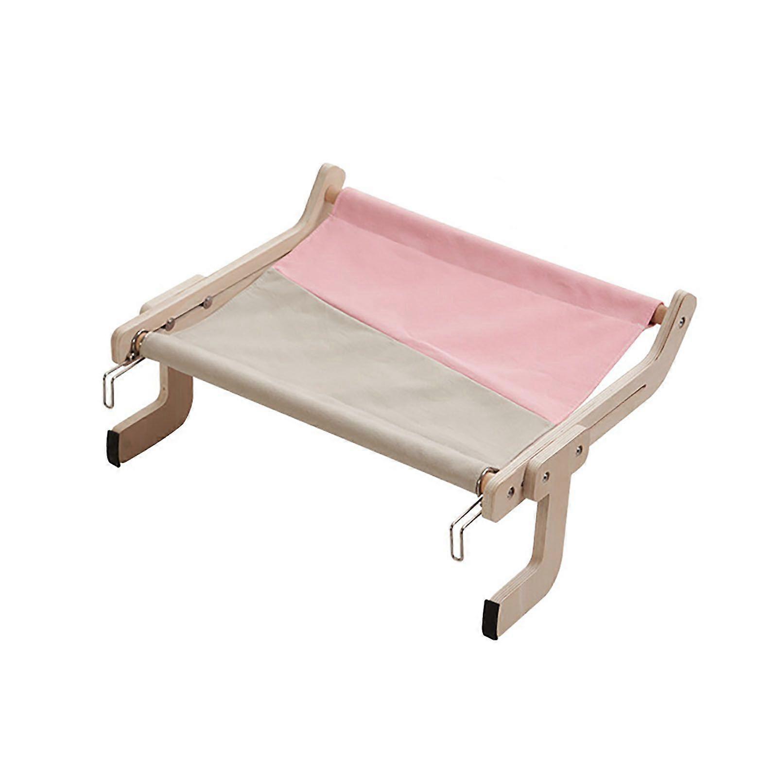 Cat Hammock Bed Wooden Frame Strong Load Bearing Capacity Ventilated Cat Window Perch for All Seasons Type A Free Size