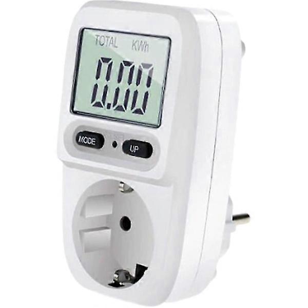 Eu-plug Electricity Meter Socket, Energy Consumption Meter, Energy Cost Meter with Monitoring Modes, Overload Warning, Electricity Meter for Home