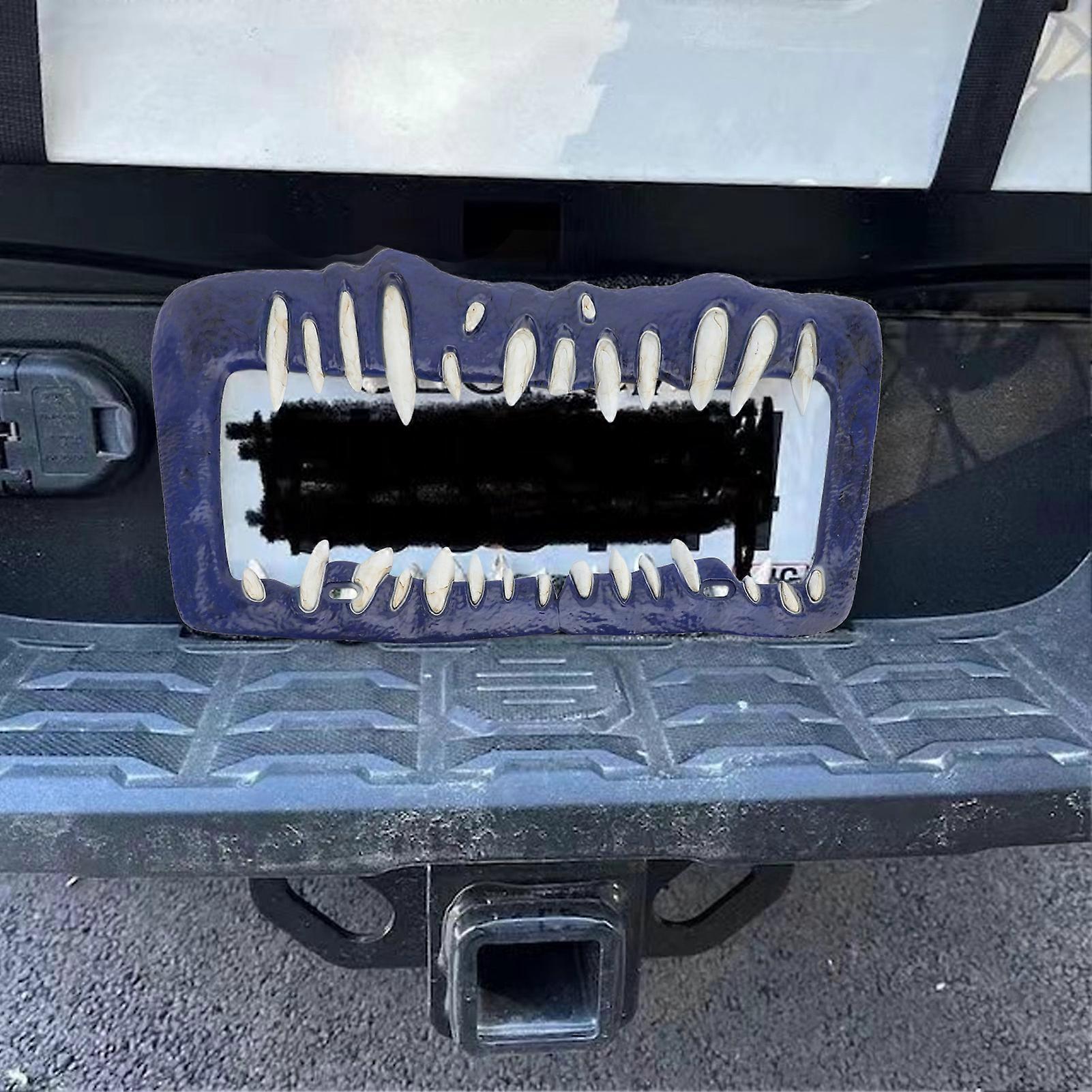 Blue ABS Teeth Pattern Car License Plate Frame 33x18.5cm Gift