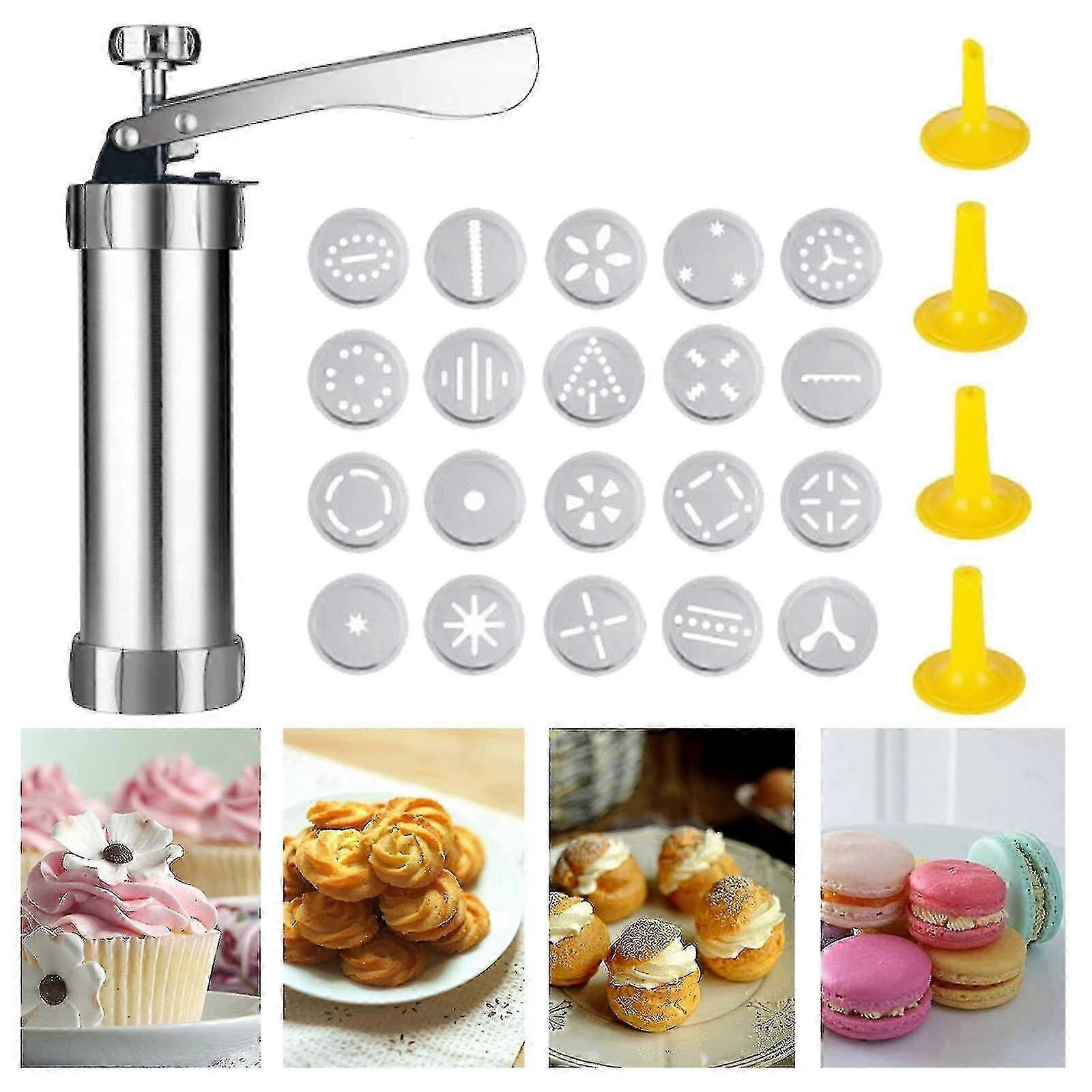 Cookie Maker Cookie Press Machine 20 Cookie Discs And 4 Icing Nozzl...