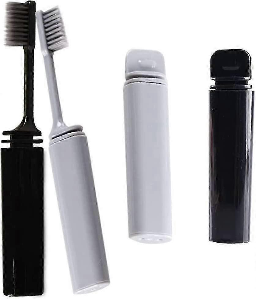 Portable Folding Toothbrush with Soft Medium Bristles for Travel & Camping