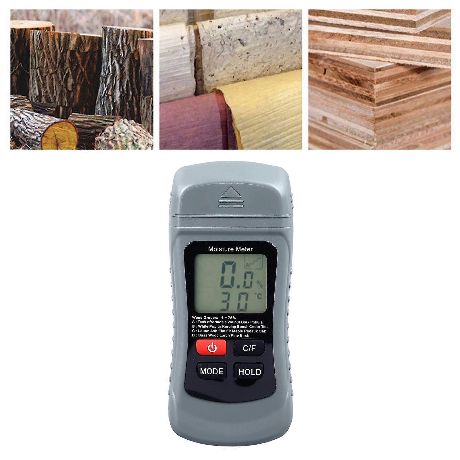 Digital Pin Wood Moisture Meter LCD Detector 4-75% Range