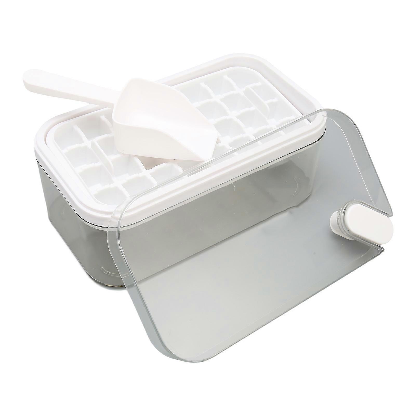 32pcs White Silicone Ice Cube Tray with Lid, Bin & Scoop
