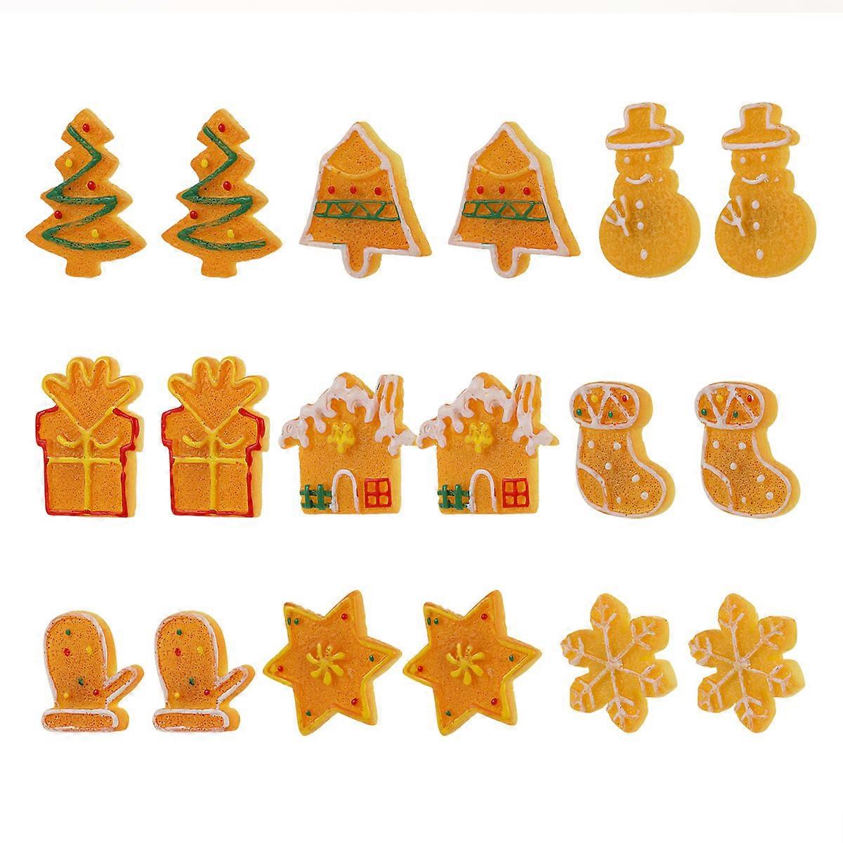 18Pcs Snowman DIY Resin Charms For Scrapbook Embellishment And Christmas Gift Decoration In Orange