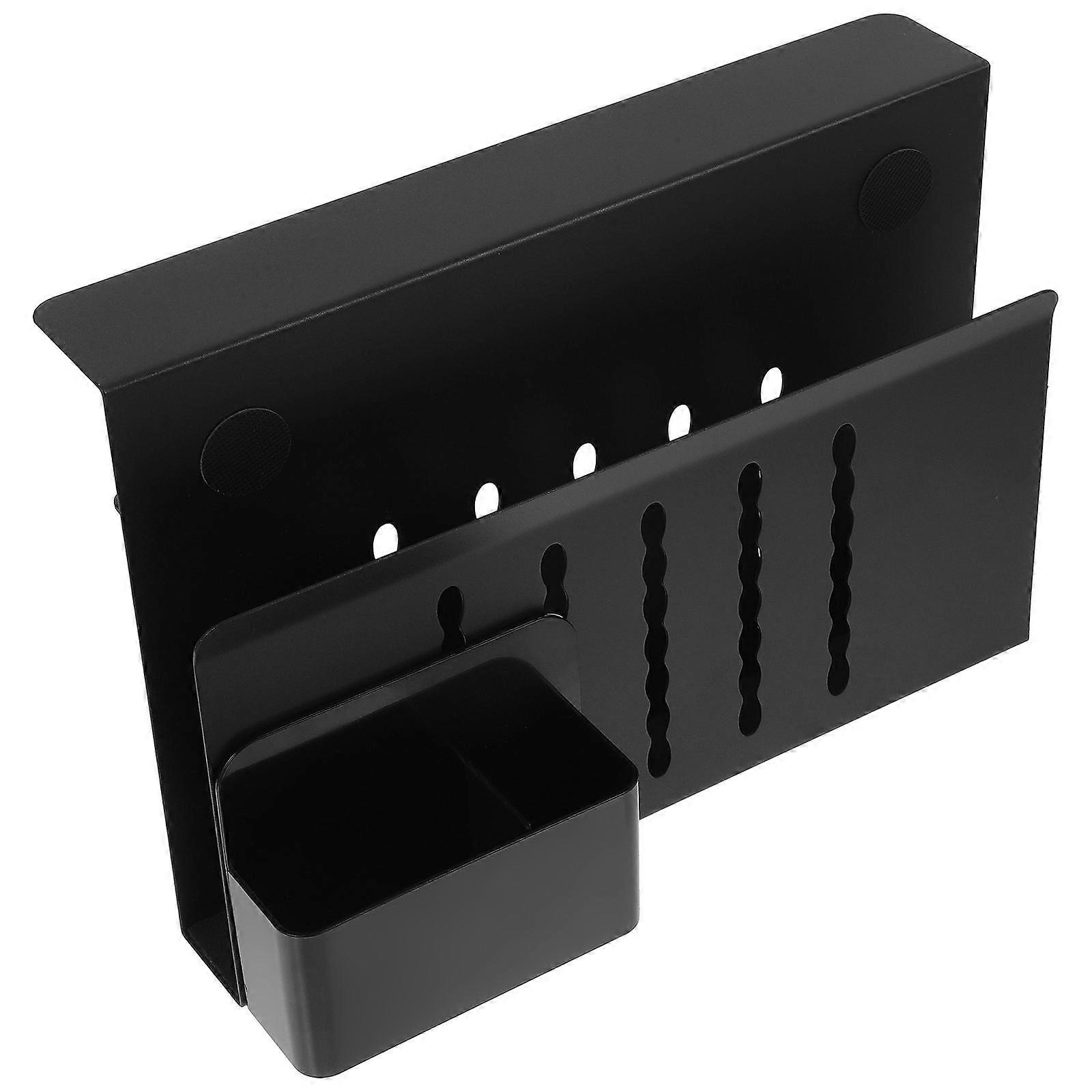 Desk Shelf Clamp On Under Desk Organizer Storage Basket For Desk Use Black 30.20X20.50X9.00CM Scratch-resistant 1Set