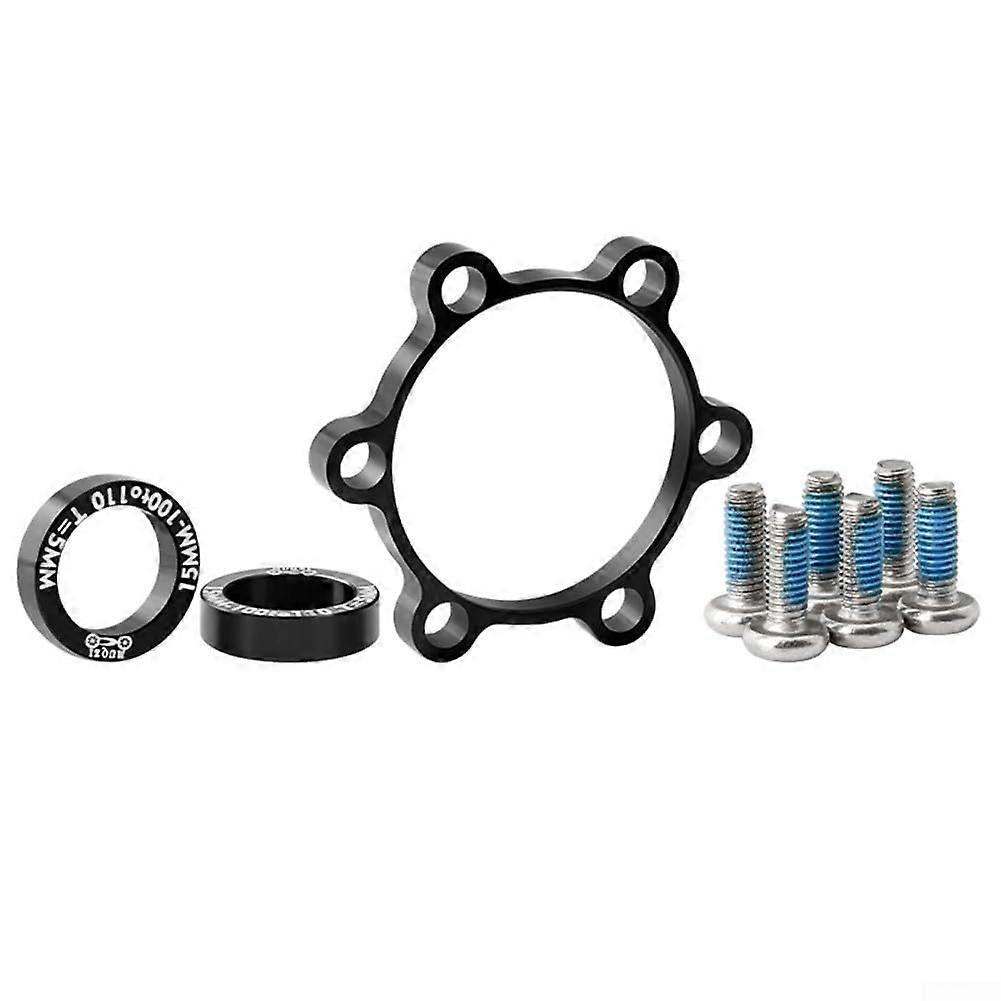 Bicycle Hub Adapter Kit Front 15x100mm To 110mm, Rear 12x142mm To 148mm Boost, Black 5mm Spacers