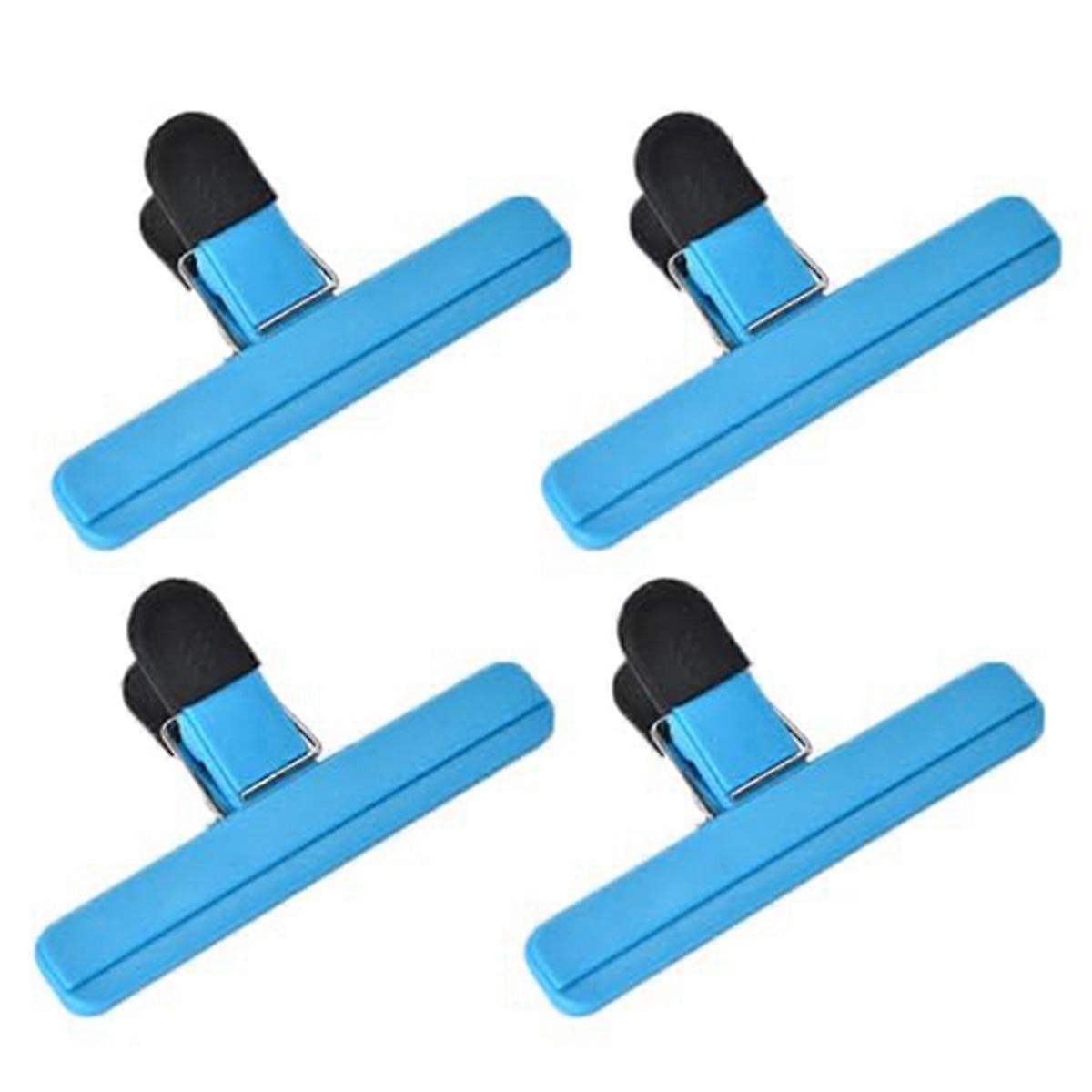 4 PCS Food Preservation and Moisture-Proof Fixed Clips - Upgraded Wide Clip for Food Storage Blue Large