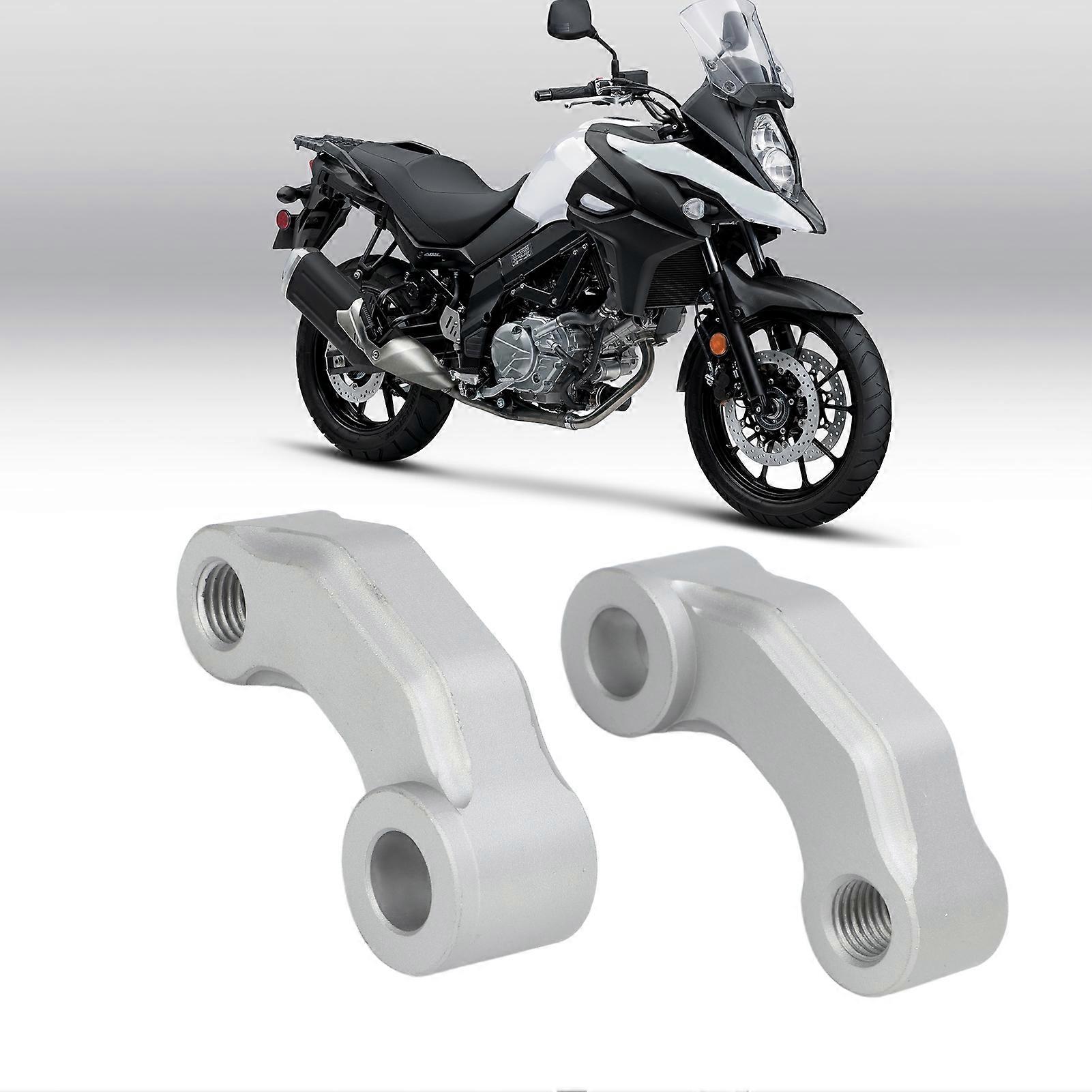 2 Pcs Rearview Mirror Extension Bracket for V-Strom DL650 2017-22 Silver