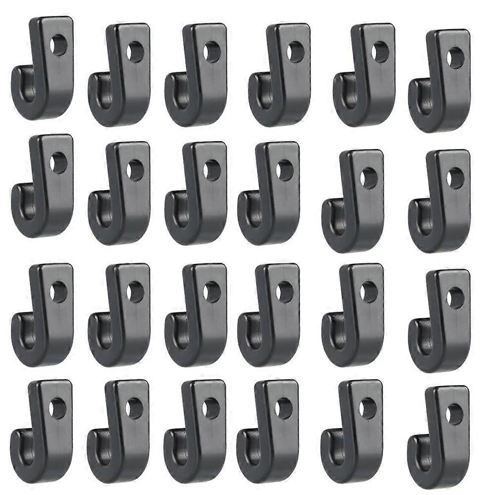 50Pcs Kayak J Hooks Black Nylon, Durable Plastic Kayak Tie Down Hooks, J Shaped Hooks for Kayak Bungee Cord Canoes Boats Paddle Board Yacht Dinghy Row