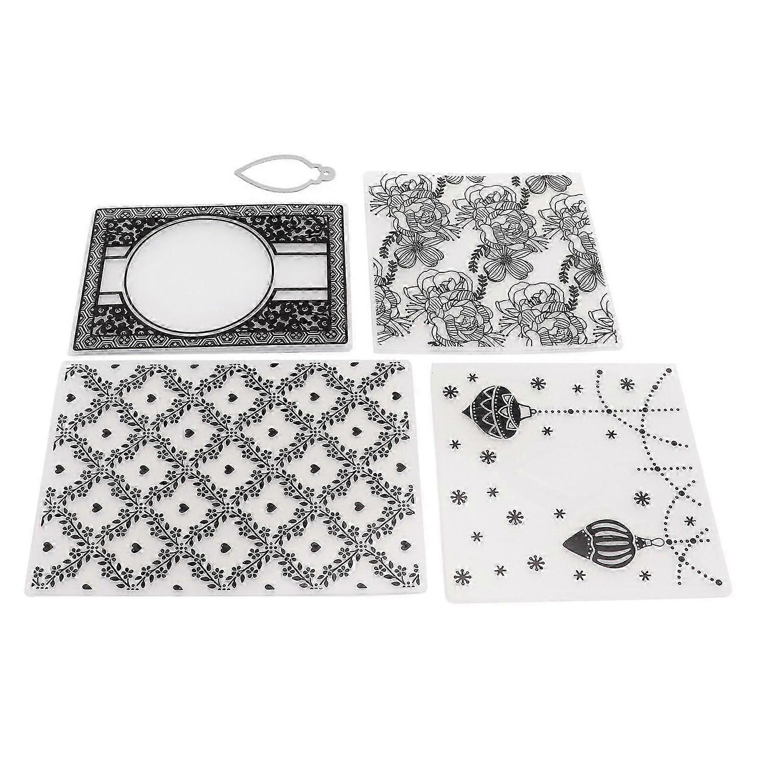 2025 Latest Model 4Pcs Embossing Folders Plastic Decorative Templates for DIY
