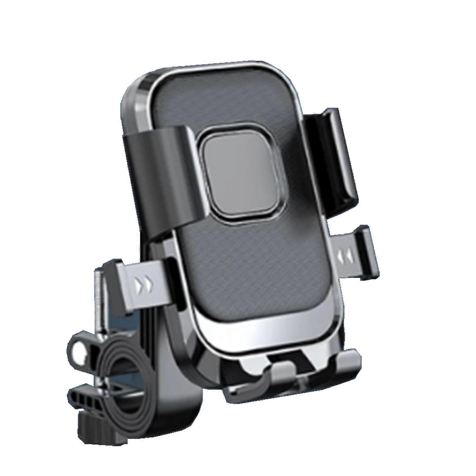 Carbon Alloy Motorcycle Phone Mount Vibration Dampener for 4.7''-7.2'' Smartphones, 360° Rotation U-Bolt Base, Black