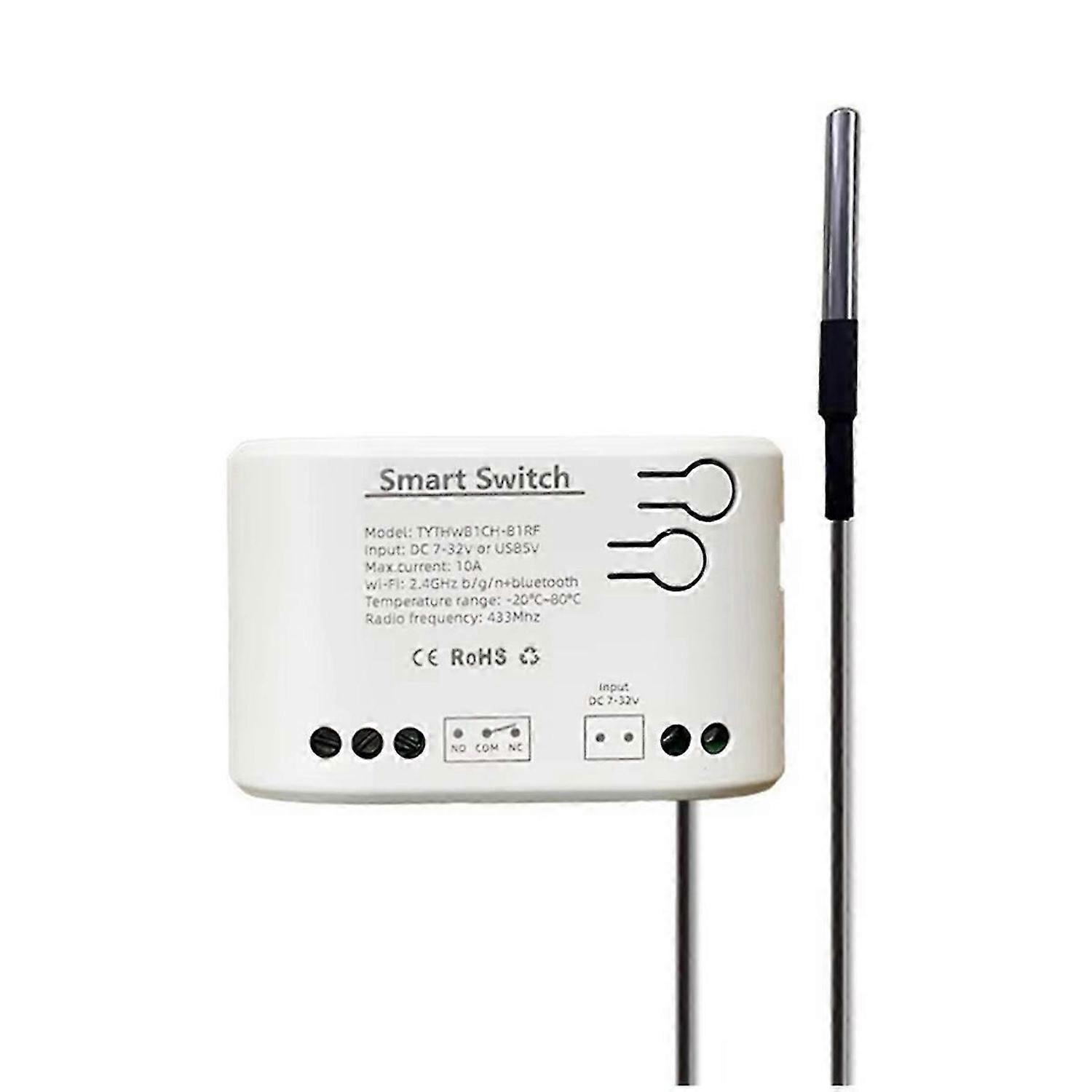 Tuya Smart Life WiFi Switch Relay Temperature Humidity Monitoring Thermostat Sensor Passive Dry Contact Relay DC 7-32V