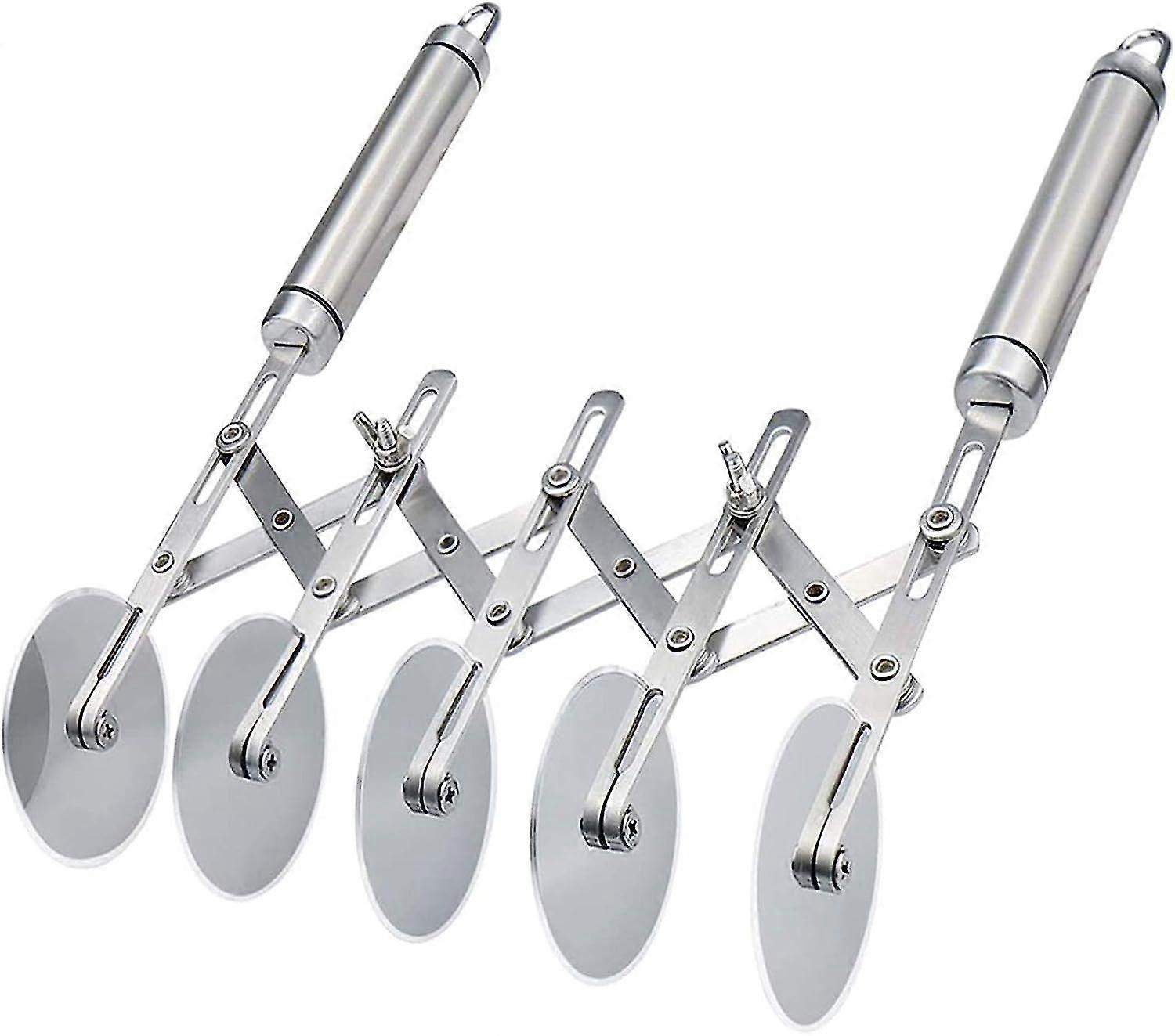 2025 Stainless steel dough cutter, 5 wheels adjustable for kitchen baking