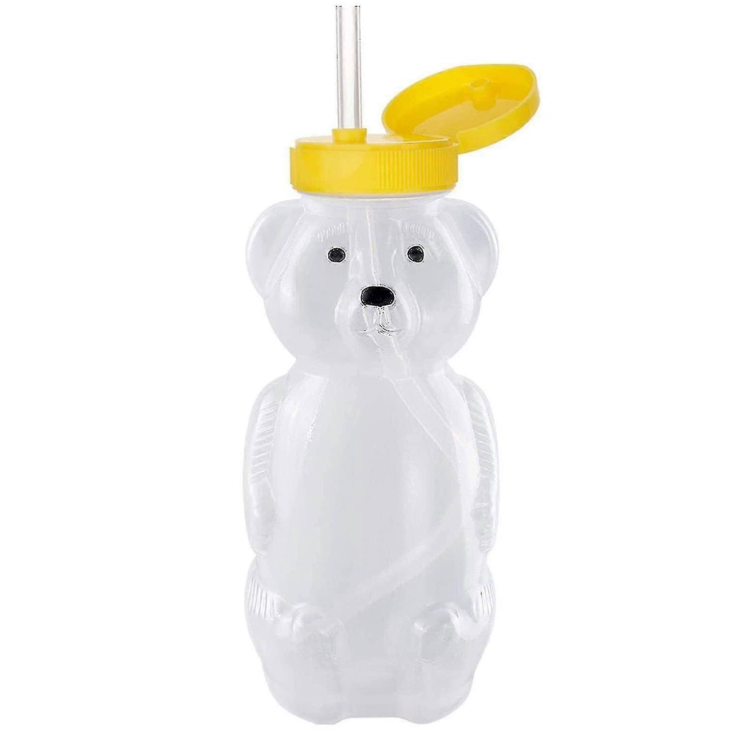 2pcs Honey Bear Cup Squeezable Therapy And Special Needs Assistive Drink Container, Spill Leak Resistant Lid
