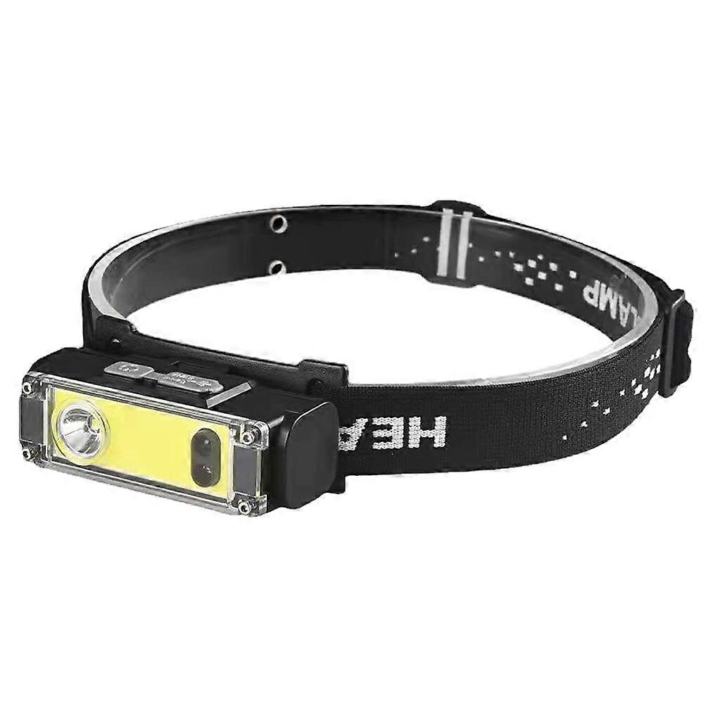 Rechargeable Headlamp Mini Portable XPE Sensor Headlamp Black, No Battery Included, For Home, Hiking, Fishing