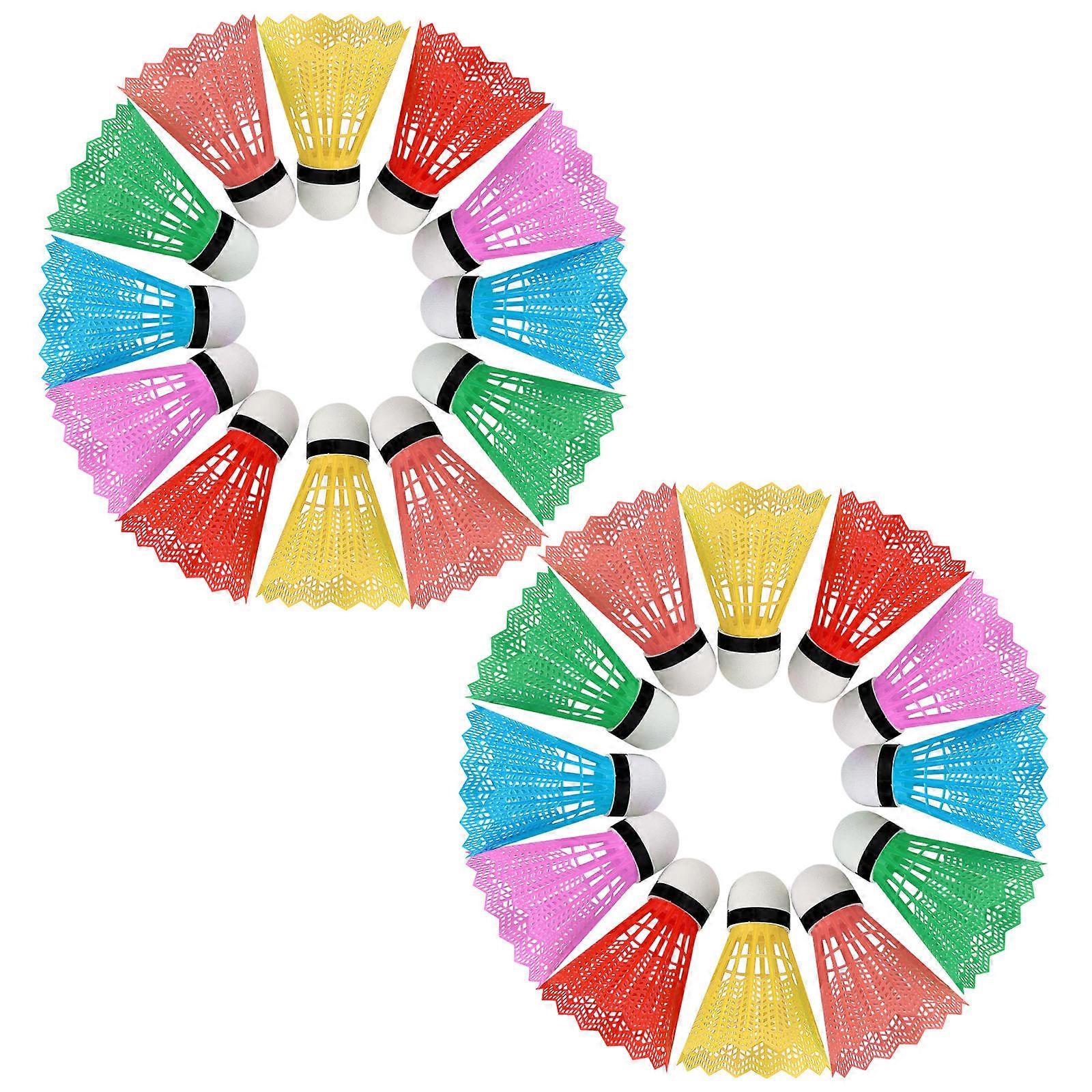 Light Weight Shuttlecock Plastic Badminton for Workout 24Pcs Assorted