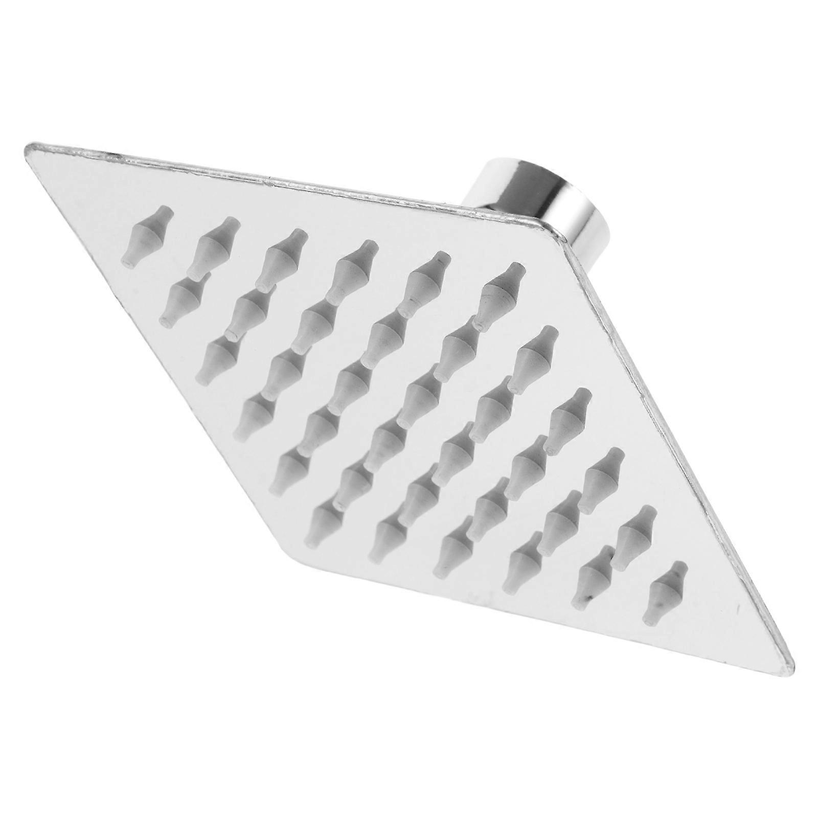 Splash-Proof Shower Head Square Minimalist Design Silver Wide Coverage 1Pcs