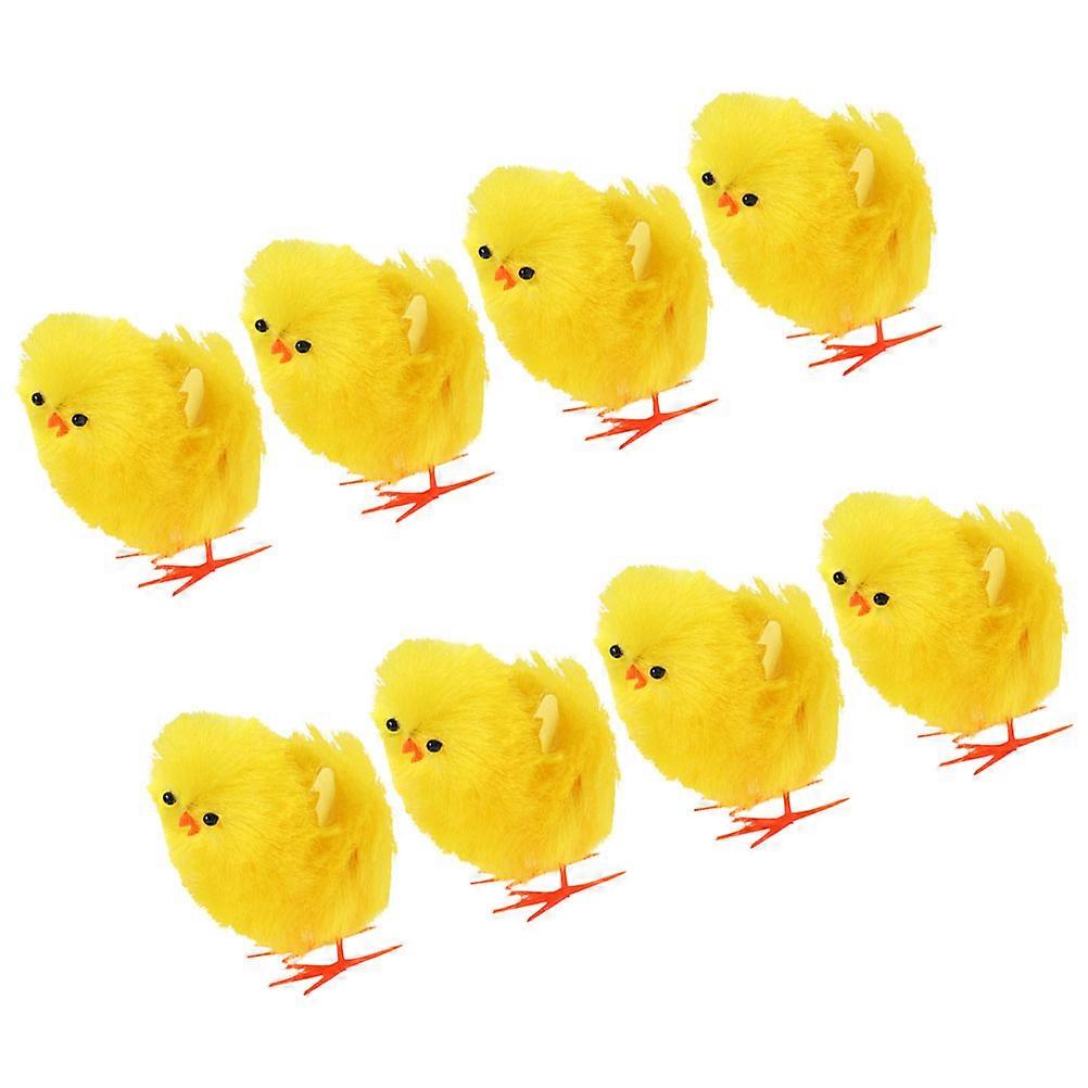Easter Plush Chick Mini Chicks Set for Decoration 8Pcs Yellow Fluffy Figures