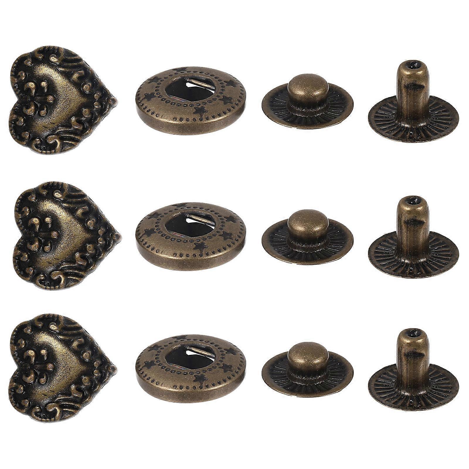 Metal Decorative Buttons DIY Craft Alloy Buttons 10Sets Included