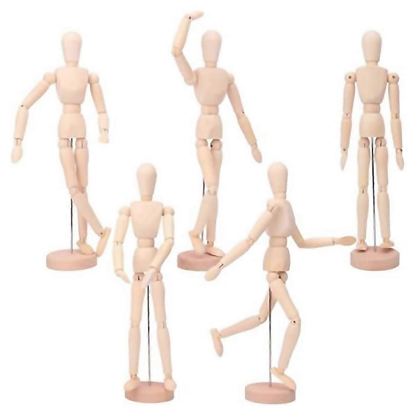 Pour 5pack Art Figure ModelMannequin en bois de 12 pouces