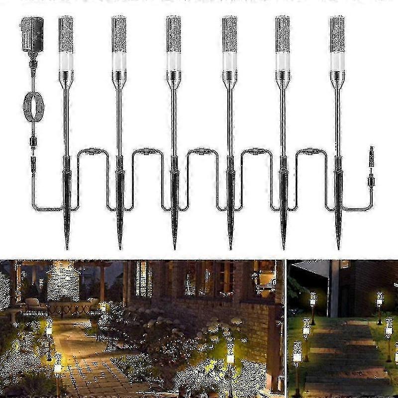 12V LED Path Lights, Waterproof 6-in-1 Crystal Bubble Landscape Lighting with Die-Cast Spike