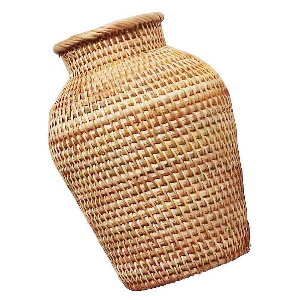 Decorative Rattan Flower Vase for Decoration 3Pcs Handmade Light Brown