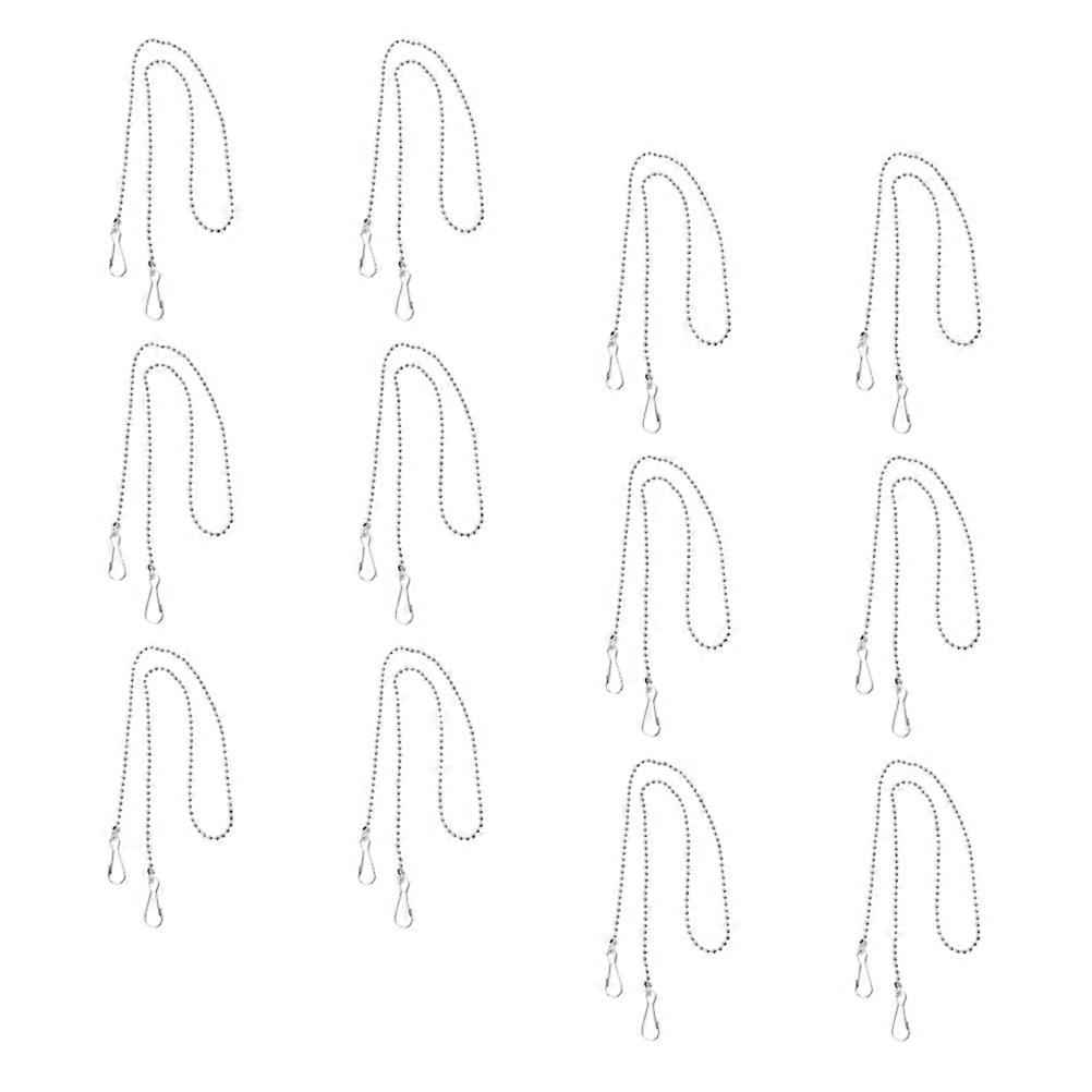 Flag Pole Hanging Chains Durable Iron Chains for Hanging Use 12Pcs Silver