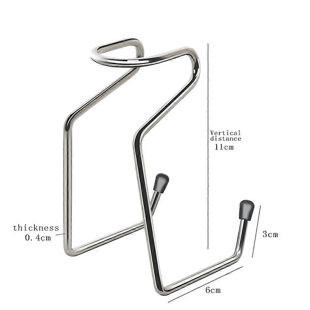 Shaving Brush Rack for Holding Use 2Pcs Creative Alloy Brush Stand Silver