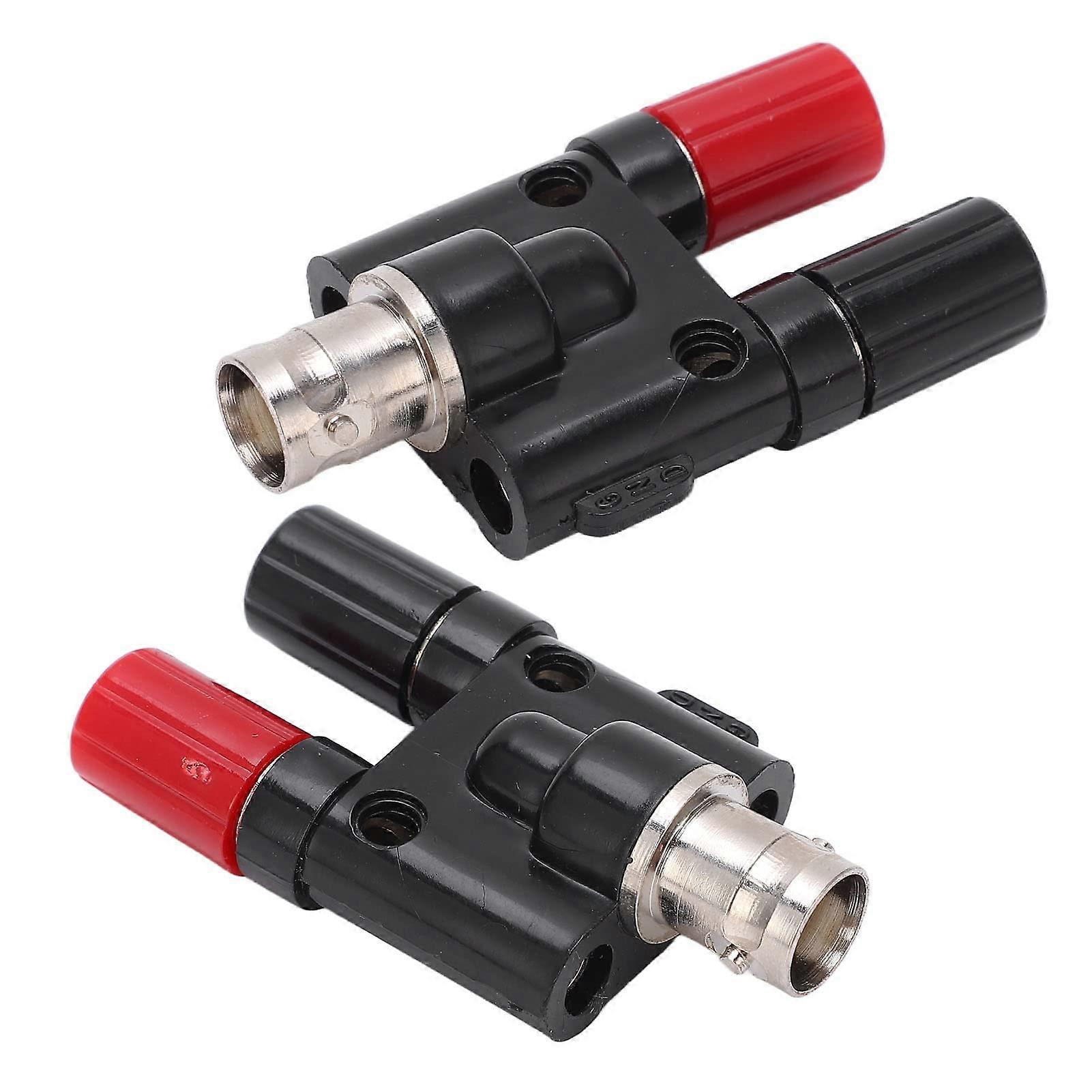 BNC Female To 4Mm Dual Banana Socket Binding Post RF Coaxial Splitter Adapter Connector 2 Pack Lab Equipment
