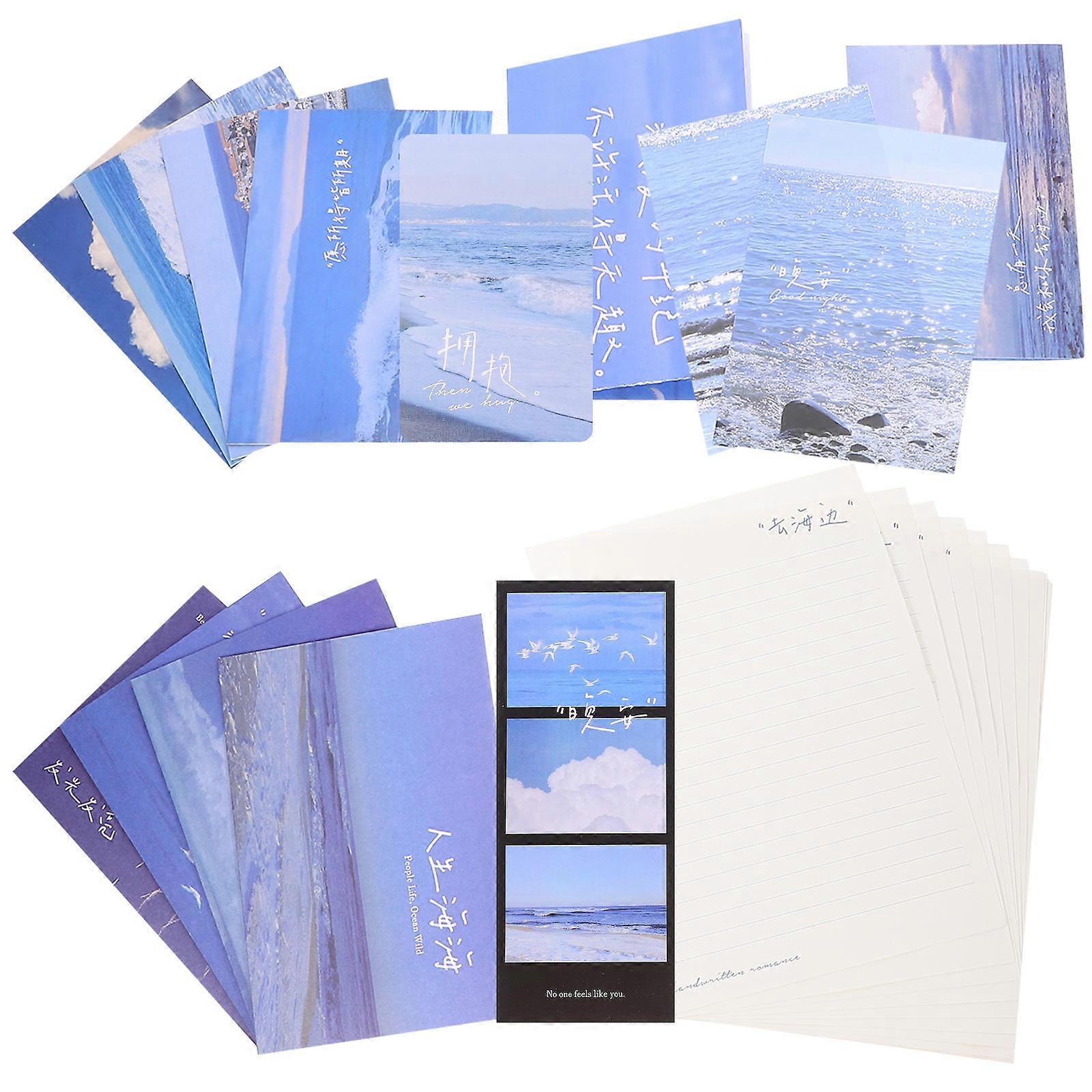 Decorative Stationery Paper Kit For Handbook Lovers In Blue Color 1 Set