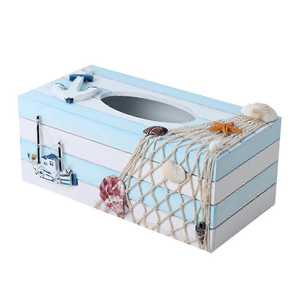 Mediterranean Tissue Box Wooden Crafts Storage Box Home Decoration Multi Color Organizing Paper 2Pcs