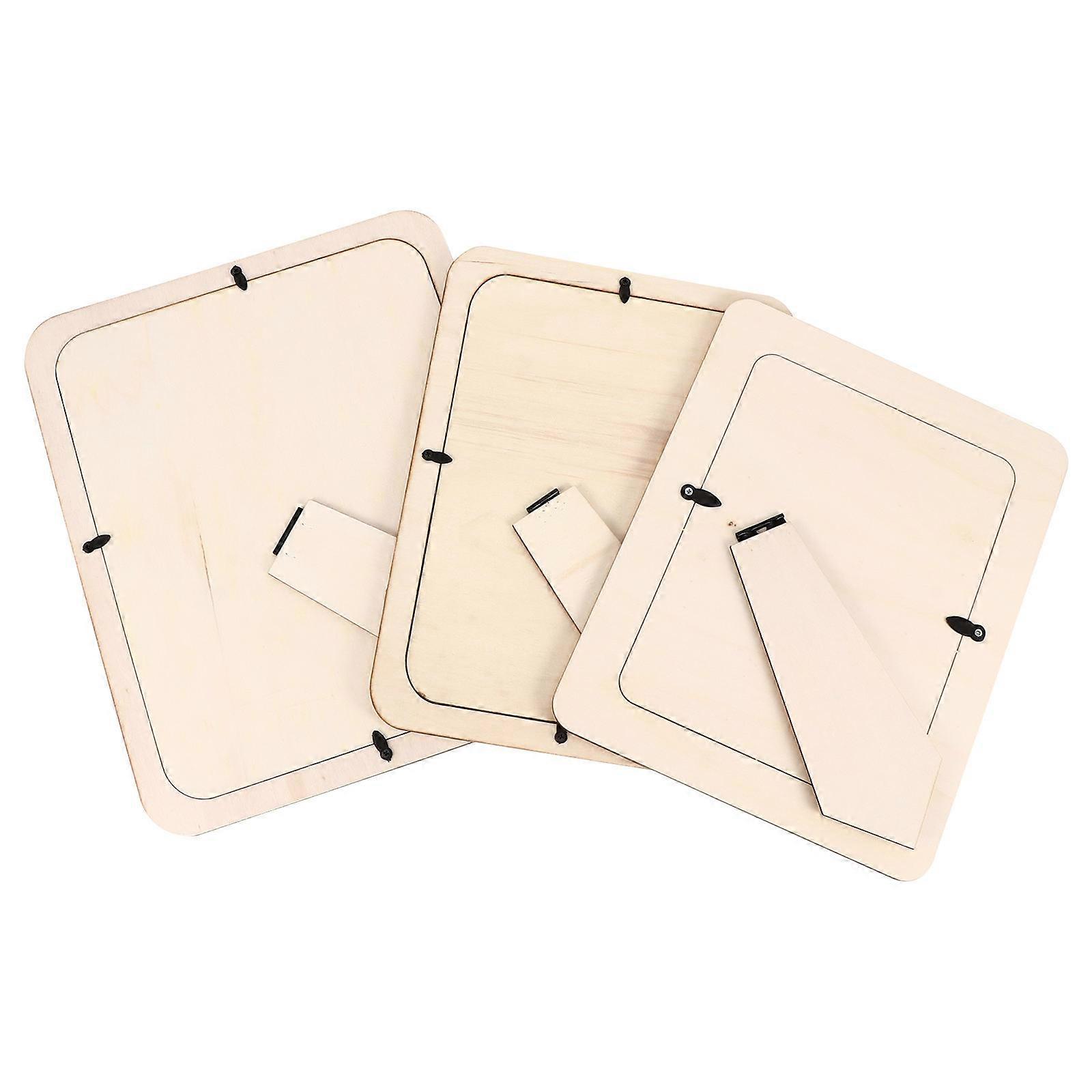 Rectangular DIY Picture Frame For Crafting Living Room Display 28.40X23.40X0.50CM Khaki Wood 6Pcs
