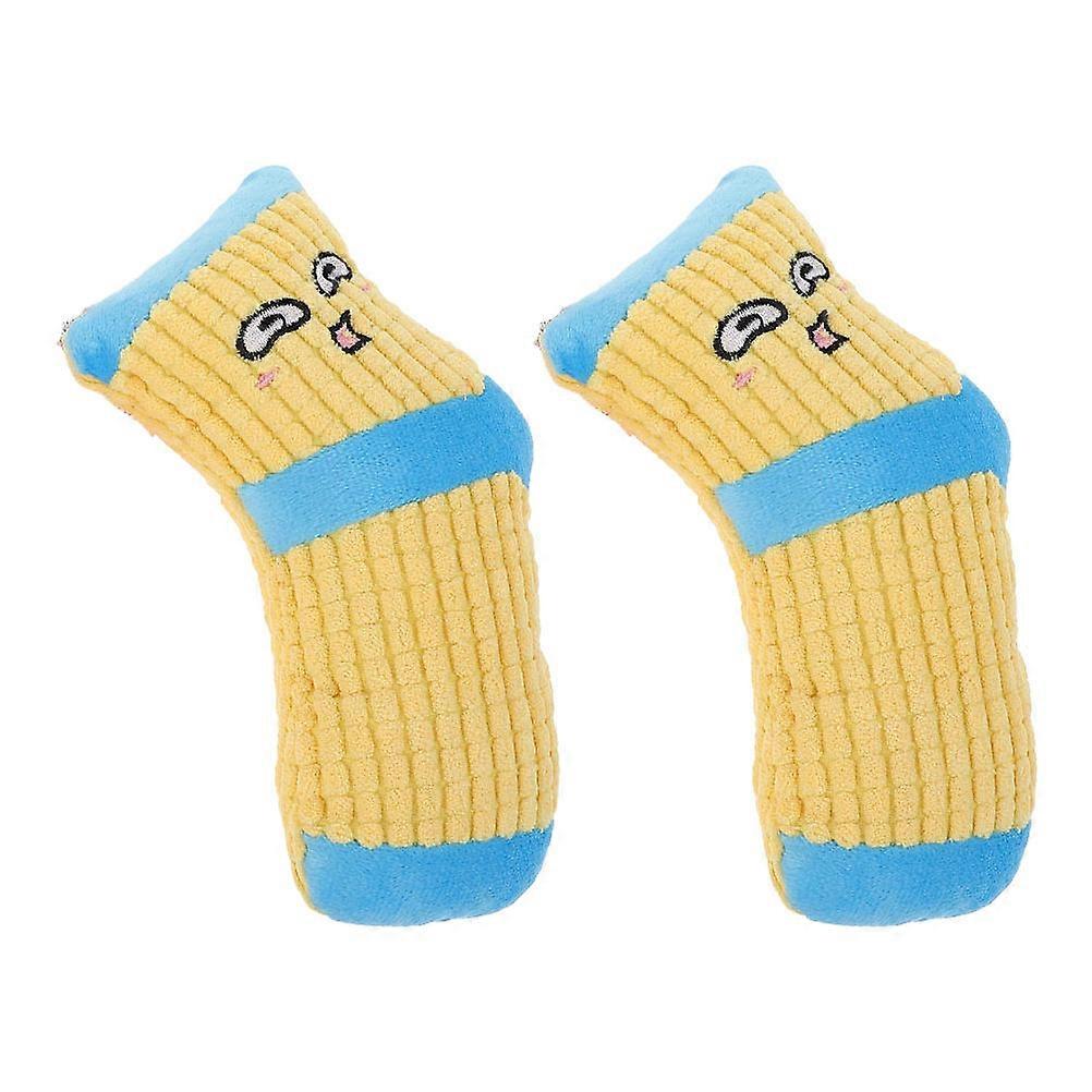 Squeaky Dog Toy 2Pcs Plush Sock Design Curiosity Stimulation Indoor Entertainment 18X7X2CM Bite-Resistant