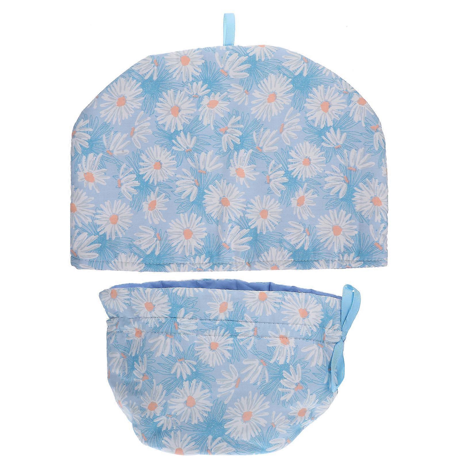 Tea Pot Cover Insulation Cotton Cozy Sky-Blue for 3Sets Use