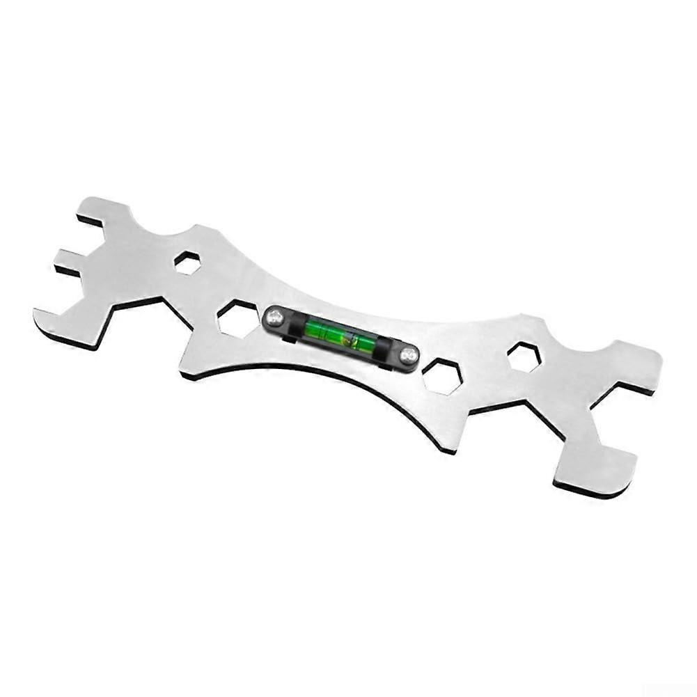 Multi Functional Bathroom Wrench Tool With Built In Level For Plumbers Universal Fit Model Pro 10 Inch Stainless Steel