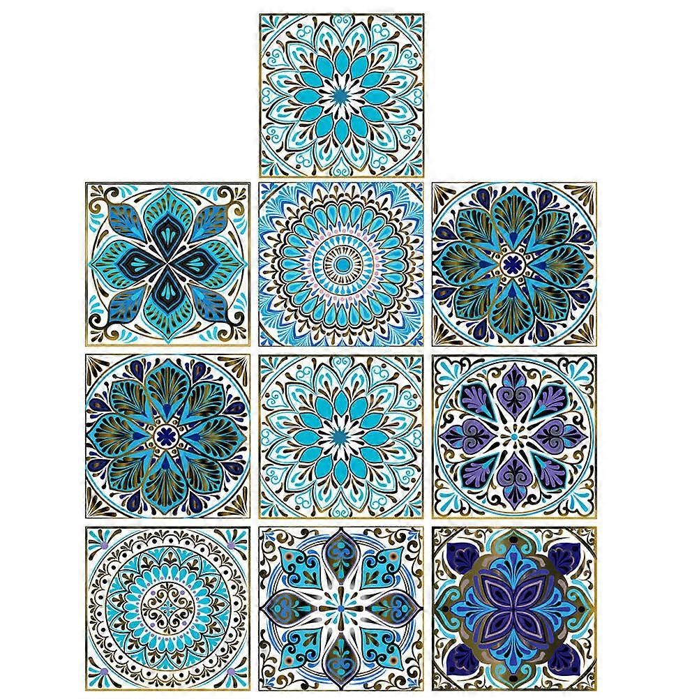 Mandala Tile Stickers 20 Pcs Peel And Stick Decals For Homeowners Kitchen And Bathroom With Assorted Color Waterproof Function