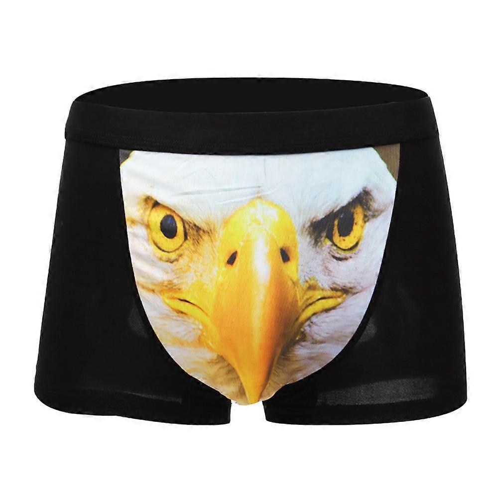 Men Underwear Eagle Head Print for Men Wearing 3Pcs Pack Black